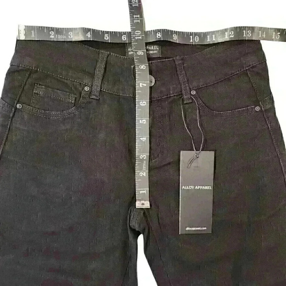 Women's Alloy Apparel Powerstretch Denim Tall Dark Wash Mid-Rise Jeans - Picture 3 of 9